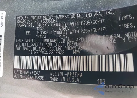 2018 Toyota Sienna Le 8 Passenger из США, поврежденный, VIN 5TDKZ3DCXJS957822